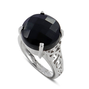 Black Onyx Silver Ring