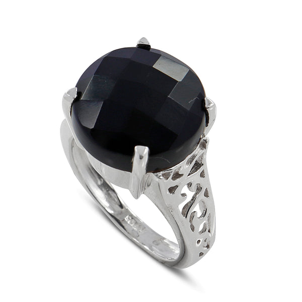 Black Onyx Silver Ring