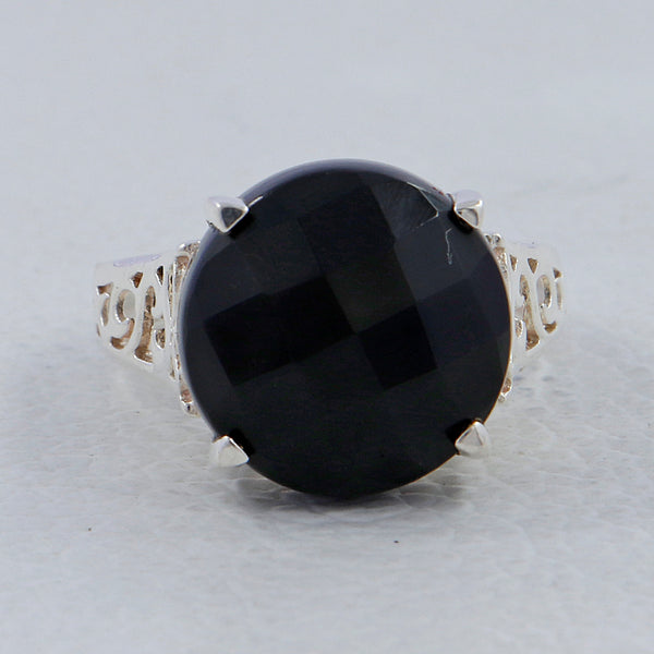 Black Onyx Silver Ring