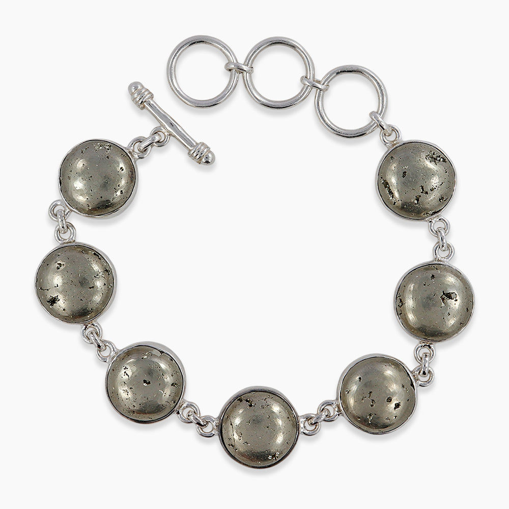 925 Sterling Silver Golden Pyrite Bracelets