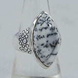 Natural Dendritic Opal Silver Ring