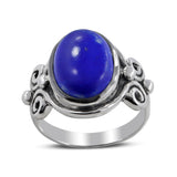 Natural Lapis Silver Ring