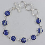 Sodalite Gemstone Sterling Silver Plain Bracelets Jewelry