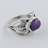 Charoite Silver Ring