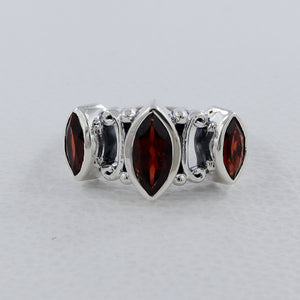 Garnet Silver Rings