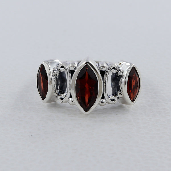 Garnet Silver Rings