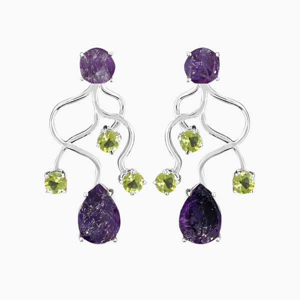 Amethyst Silver Earrings