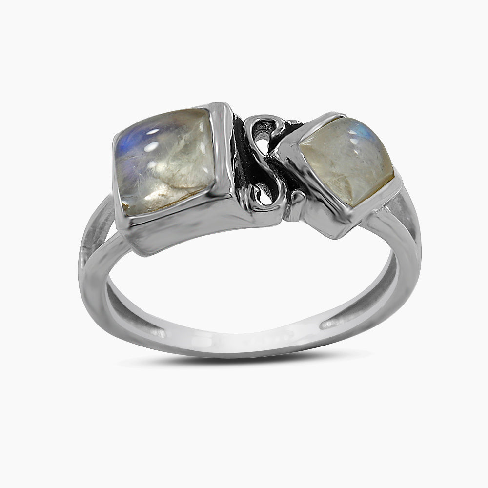Flashy Moonstone Silver Rings