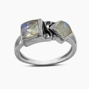 Flashy Moonstone Silver Rings