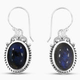Blue Opal Silver Earrings