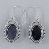Blue Opal Silver Earrings