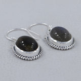 Blue Opal Silver Earrings