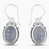 Blue Opal Silver Earrings