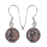 Rhodonite Silver Earrings