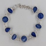 Genuine Kyanite Cab Sterling Silver Bracelets