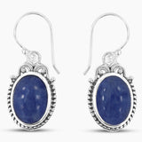 Blue Opal Silver Earrings