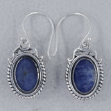 Blue Opal Silver Earrings