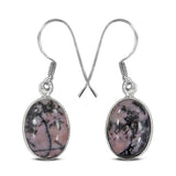 Rhodonite Silver Earrings