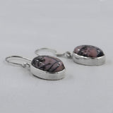 Rhodonite Silver Earrings