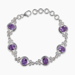 925 Sterling Silver Amethyst Bracelets