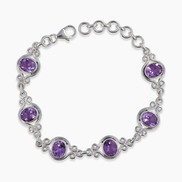 925 Sterling Silver Amethyst Bracelets