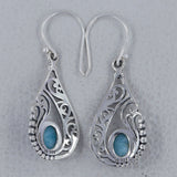 Rainbow Moonstone Silver Earrings