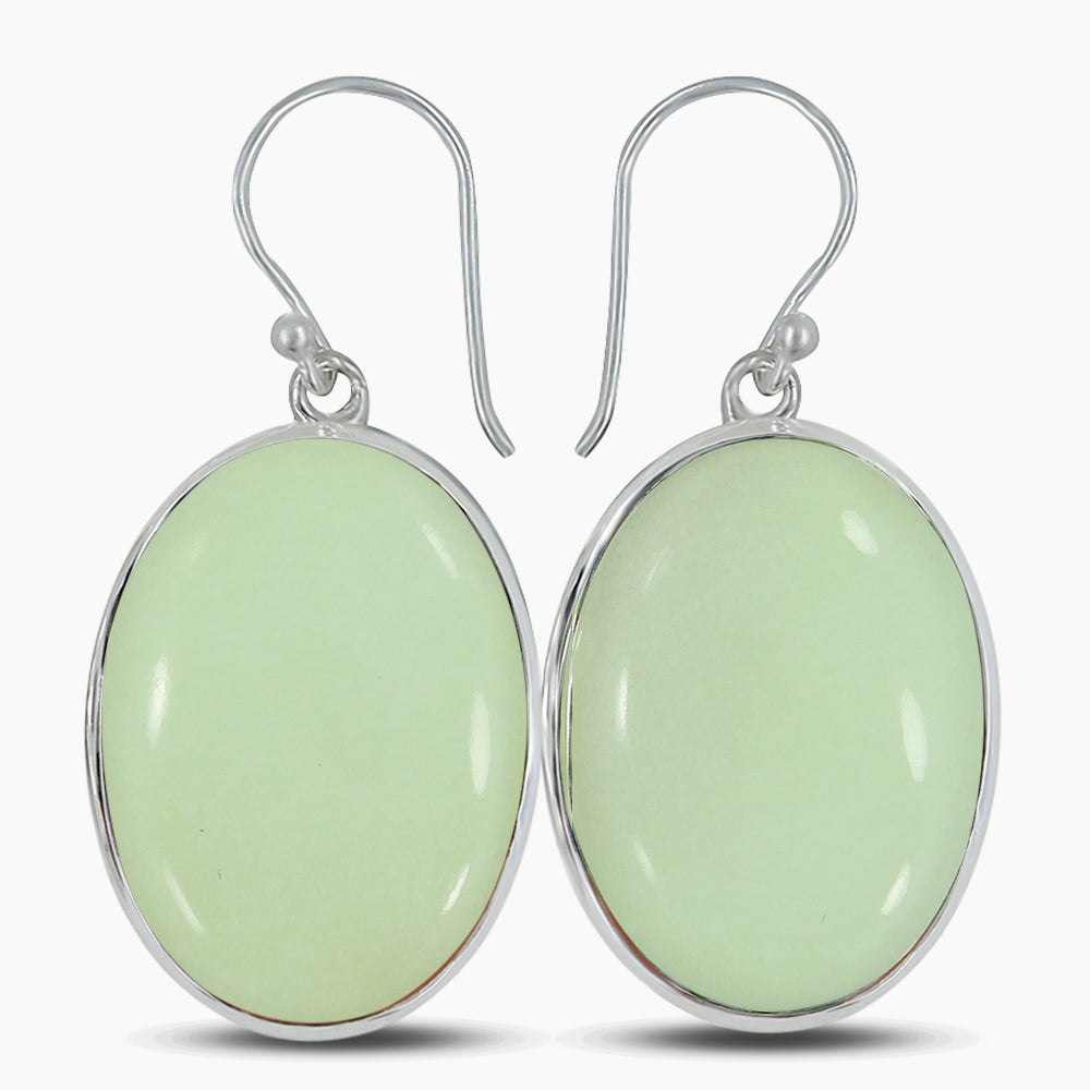 Lemon Chrysoprase Silver Earrings