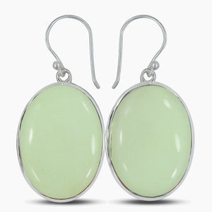 Lemon Chrysoprase Silver Earrings
