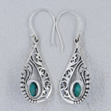 Rainbow Moonstone Silver Earrings