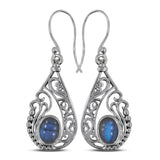 Rainbow Moonstone Silver Earrings