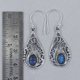 Rainbow Moonstone Silver Earrings