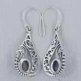 Rainbow Moonstone Silver Earrings