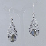 Rainbow Moonstone Silver Earrings