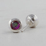 Mystic Quartz Studs Silver Earrings