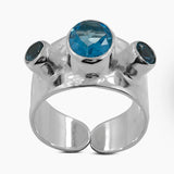 925 Silver Blue Topaz Rings