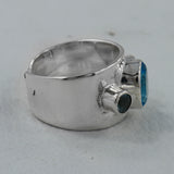 925 Silver Blue Topaz Ring