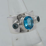 Blue Topaz Silver Ring