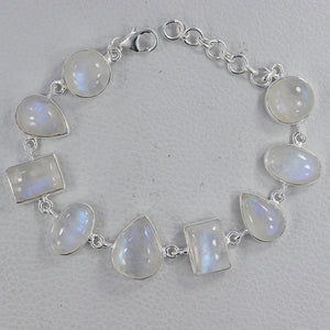 925 Silver Rainbow Moonstone Bracelet