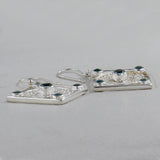 Tourmaline Filigree Art Silver Earrings