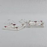 Tourmaline Filigree Art Silver Earrings