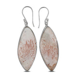 Pink Scolecite Silver Earrings