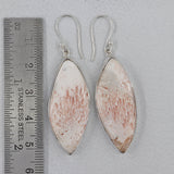 Pink Scolecite Silver Earrings