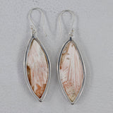 Pink Scolecite Silver Earrings