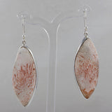 Pink Scolecite Silver Earrings