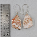 Pink Scolecite Silver Earrings