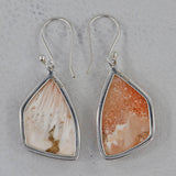 Pink Scolecite Silver Earrings