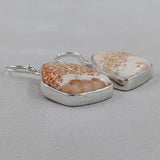 Pink Scolecite Silver Earrings