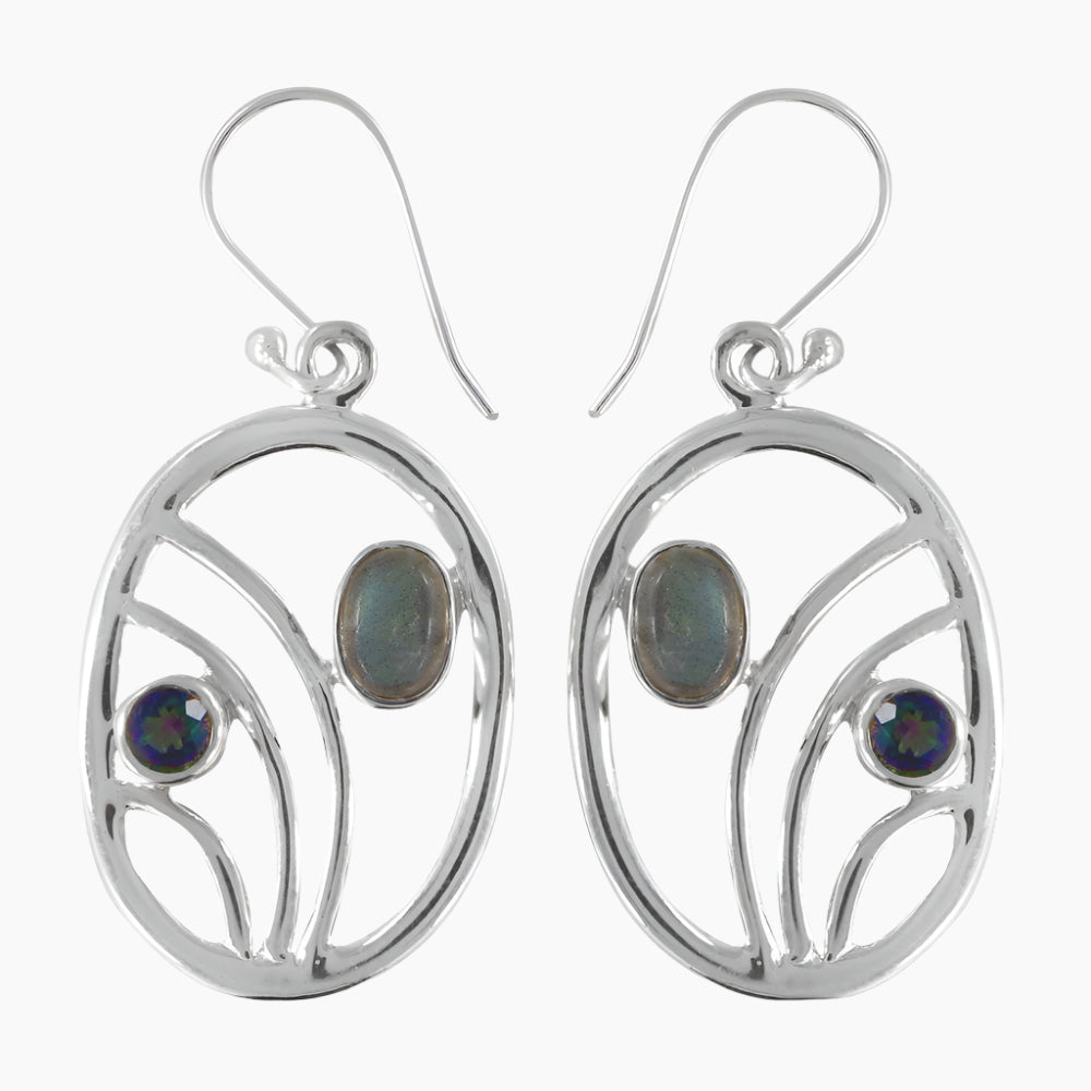 925 Sterling Silver Labradorite Earrings