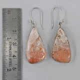 Pink Scolecite Silver Earrings