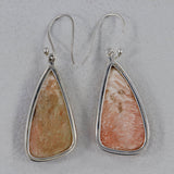 Pink Scolecite Silver Earrings